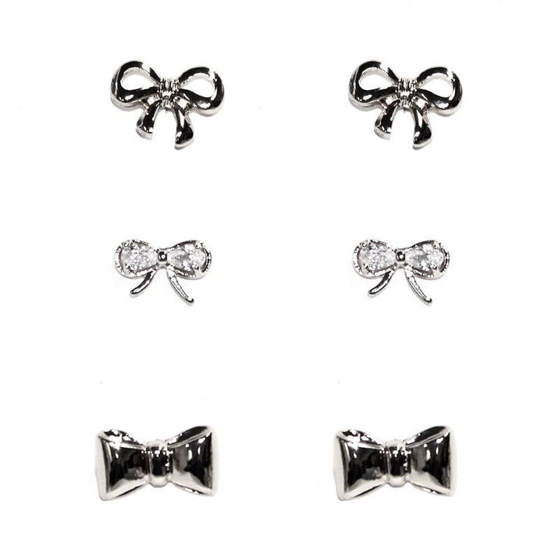 TE10647 Dainty Bow Earring Set - MiMi Wholesale