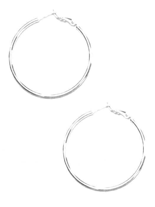 TE9356 Silver Hoop Earrings - MiMi Wholesale