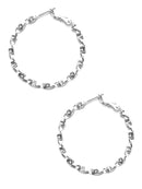 TE9357 Silver Spiral Hoop Earrings - MiMi Wholesale