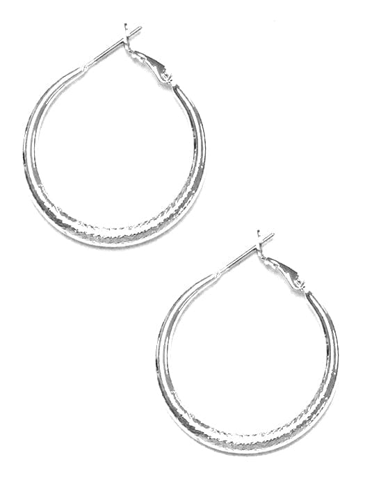 TE9373 Rena Silver Hoop Earrings - MiMi Wholesale