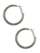 TE9479 Jennie Textured Hoop Earrings - MiMi Wholesale