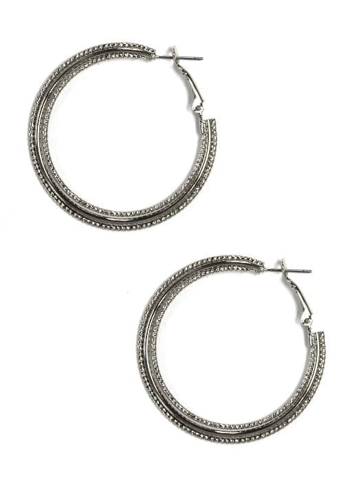 TE9479 Jennie Textured Hoop Earrings - MiMi Wholesale