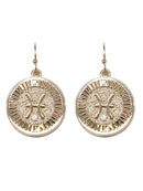 TE9513 Assorted 12 Piece Zodiac Sign Dangle Earring Pack - MiMi Wholesale