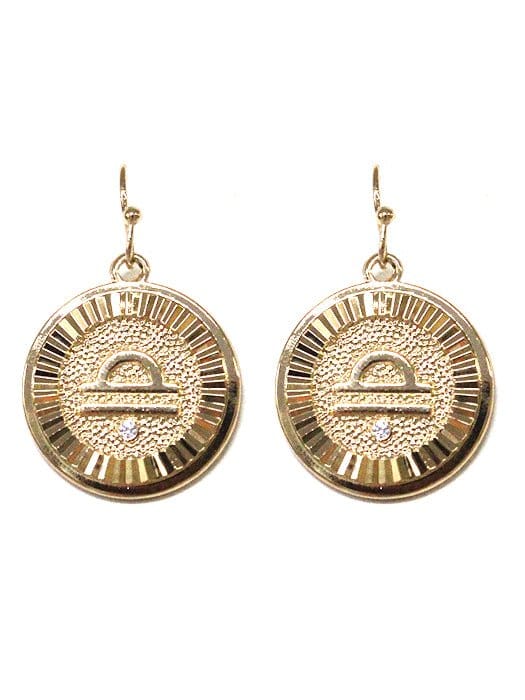 TE9513 Assorted 12 Piece Zodiac Sign Dangle Earring Pack - MiMi Wholesale