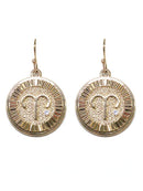 TE9513 Assorted 12 Piece Zodiac Sign Dangle Earring Pack - MiMi Wholesale