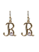 TE9517 Assorted 16 Piece Cursive Initial Dangle Earring Pack - MiMi Wholesale