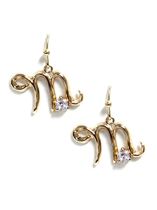 TE9517 Assorted 16 Piece Cursive Initial Dangle Earring Pack - MiMi Wholesale