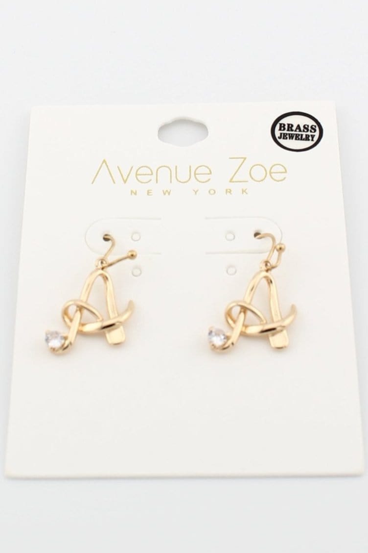 TE9517 Assorted 16 Piece Cursive Initial Dangle Earring Pack - MiMi Wholesale