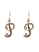 TE9517 Assorted 16 Piece Cursive Initial Dangle Earring Pack - MiMi Wholesale