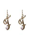 TE9517 Assorted 16 Piece Cursive Initial Dangle Earring Pack - MiMi Wholesale