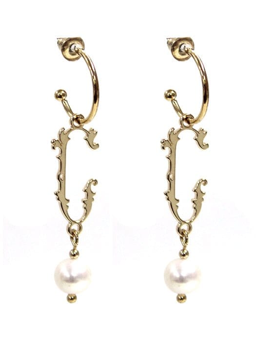 TE9518 Assorted 16 Piece Victorian Initial Dangle Earring Pack - MiMi Wholesale