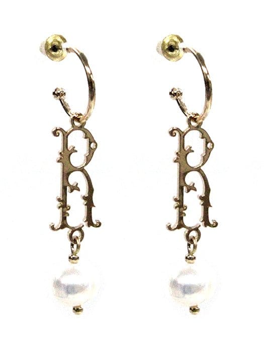 TE9518 Assorted 16 Piece Victorian Initial Dangle Earring Pack - MiMi Wholesale