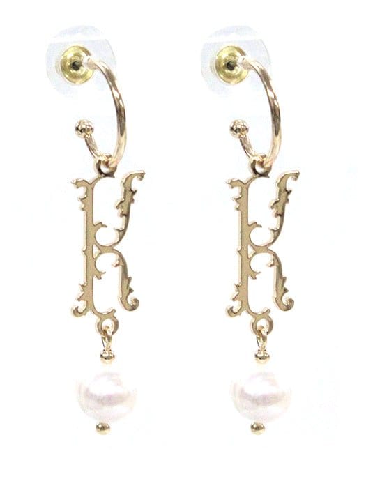 TE9518 Assorted 16 Piece Victorian Initial Dangle Earring Pack - MiMi Wholesale