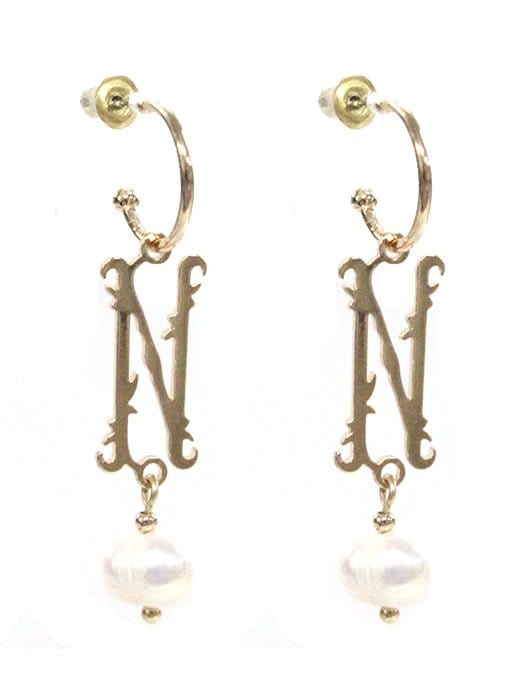 TE9518 Assorted 16 Piece Victorian Initial Dangle Earring Pack - MiMi Wholesale