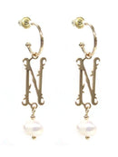 TE9518 Assorted 16 Piece Victorian Initial Dangle Earring Pack - MiMi Wholesale