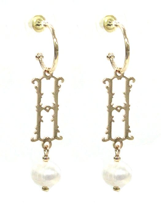 TE9518 Assorted 16 Piece Victorian Initial Dangle Earring Pack - MiMi Wholesale
