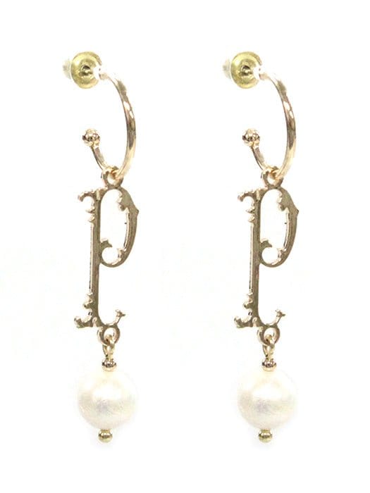 TE9518 Assorted 16 Piece Victorian Initial Dangle Earring Pack - MiMi Wholesale