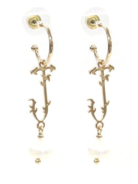 TE9518 Assorted 16 Piece Victorian Initial Dangle Earring Pack - MiMi Wholesale