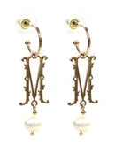 TE9518 Assorted 16 Piece Victorian Initial Dangle Earring Pack - MiMi Wholesale