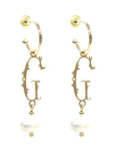 TE9518 Assorted 16 Piece Victorian Initial Dangle Earring Pack - MiMi Wholesale