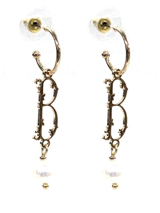 TE9518 Assorted 16 Piece Victorian Initial Dangle Earring Pack - MiMi Wholesale