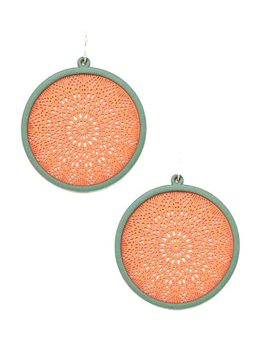 TE9572 Two Tone Mandala Earrings - MiMi Wholesale