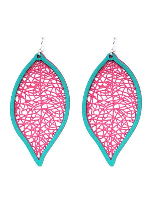 TE9573 Cut Out Leaf Earrings - MiMi Wholesale