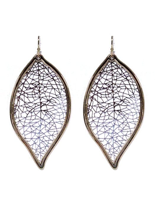 TE9573 Cut Out Leaf Earrings - MiMi Wholesale