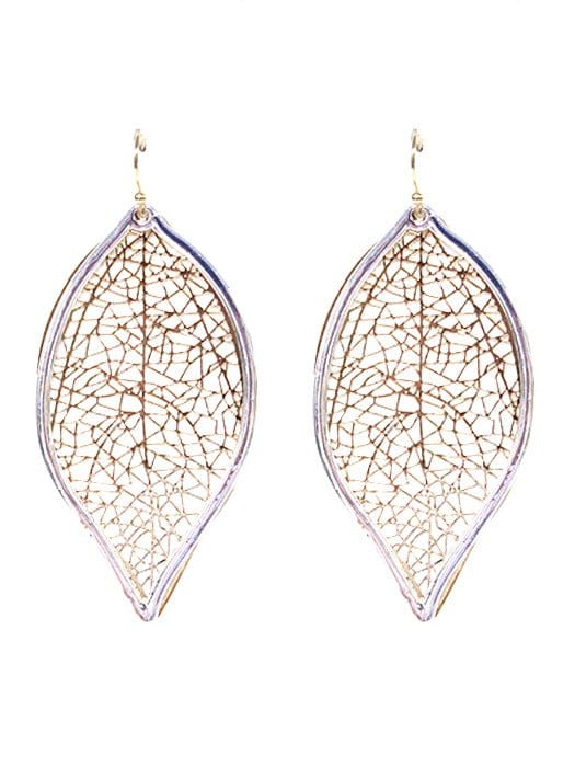 TE9573 Cut Out Leaf Earrings - MiMi Wholesale