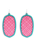 TE9574 Pattern Cut Out Dangle Earrings - MiMi Wholesale