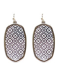 TE9574 Pattern Cut Out Dangle Earrings - MiMi Wholesale