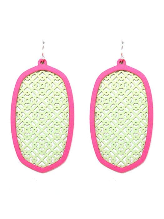 TE9574 Pattern Cut Out Dangle Earrings - MiMi Wholesale