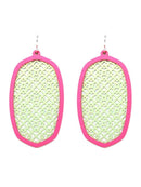 TE9574 Pattern Cut Out Dangle Earrings - MiMi Wholesale