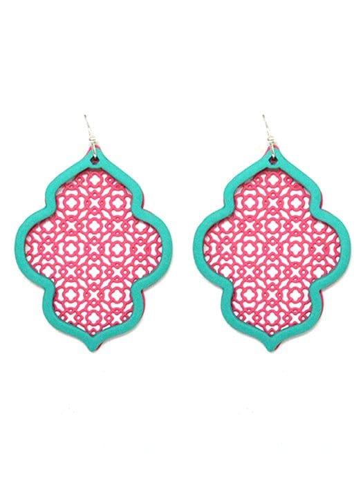 TE9575 Pattern Cutout Abstract Earrings - MiMi Wholesale