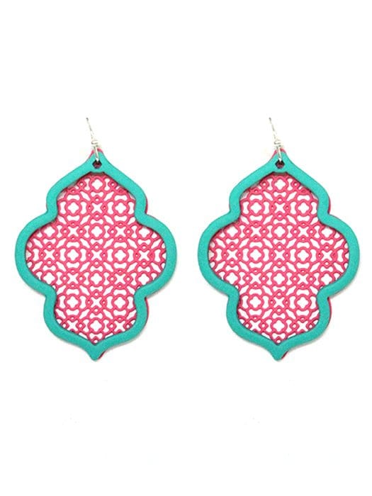 TE9575 Pattern Cutout Abstract Earrings - MiMi Wholesale