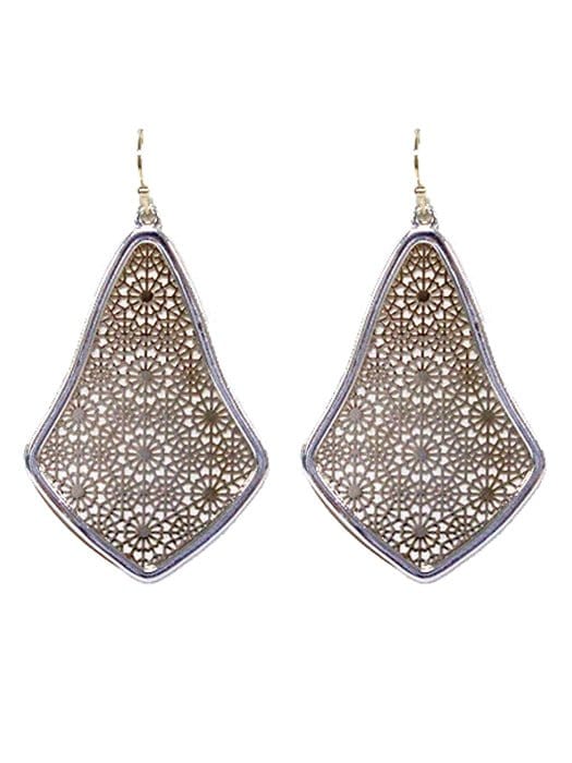 TE9576 Pointed Teardrop Cutout Earrings - MiMi Wholesale