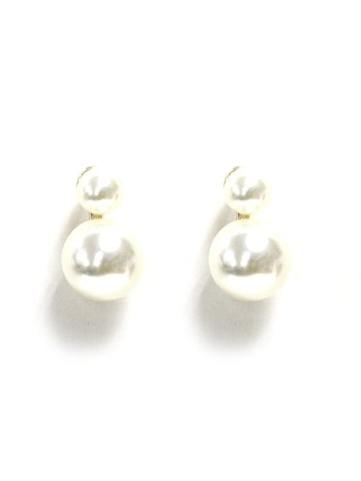 TE9989 Double Pearl Earrings - MiMi Wholesale