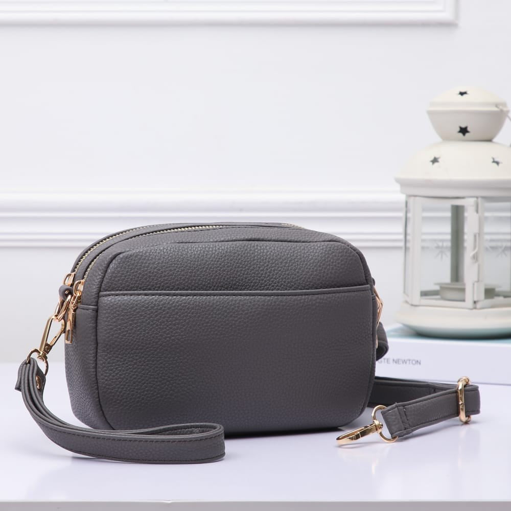 TG10281 Grace Front Pocket Double Zipper Crossbody Bag - MiMi Wholesale