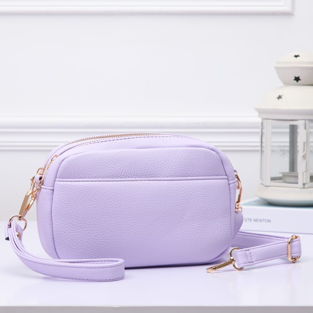 TG10281 Grace Front Pocket Double Zipper Crossbody Bag - MiMi Wholesale