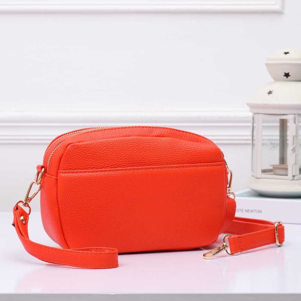TG10281 Grace Front Pocket Double Zipper Crossbody Bag - MiMi Wholesale