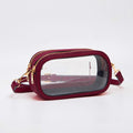 TG10552 Double Zipper Oval Clear Game Day/Stadium Bag - MiMi Wholesale