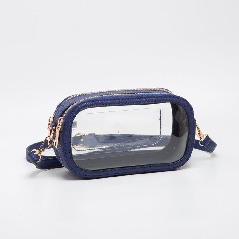 TG10552 Double Zipper Oval Clear Game Day/Stadium Bag - MiMi Wholesale