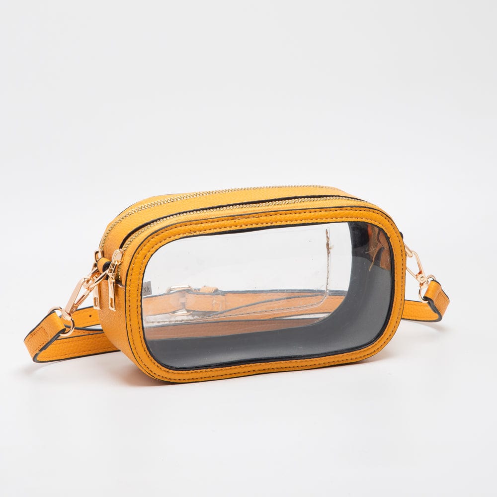 TG10552 Double Zipper Oval Clear Game Day/Stadium Bag - MiMi Wholesale