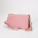TG10573 Stacey Faux Suede 3 compartments Crossbody Bag - MiMi Wholesale