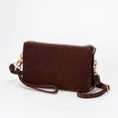 TG10573 Stacey Faux Suede 3 compartments Crossbody Bag - MiMi Wholesale