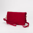 TG10573 Stacey Faux Suede 3 compartments Crossbody Bag - MiMi Wholesale