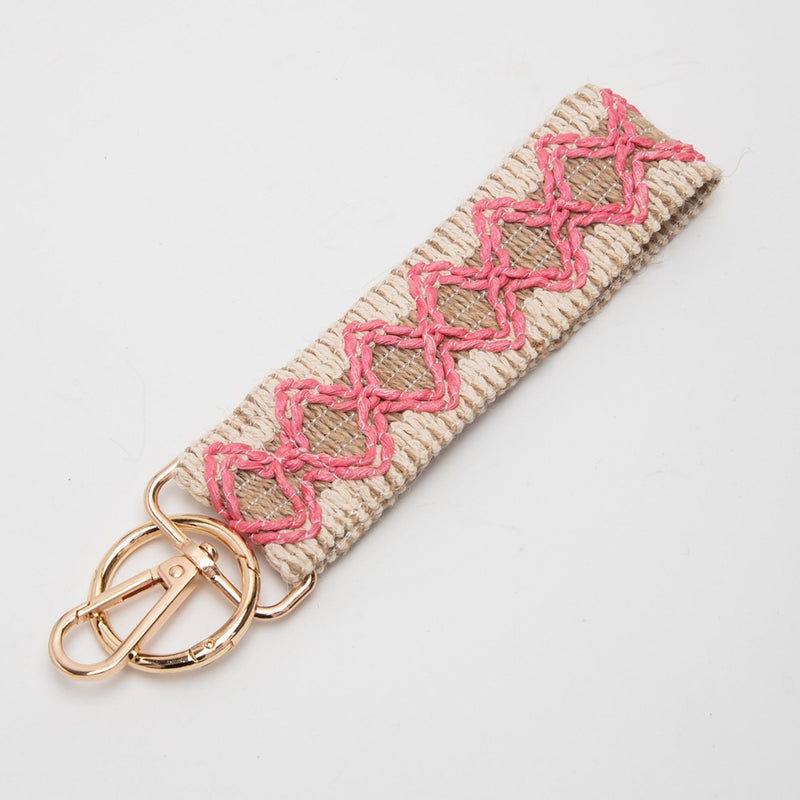 TG10586 Wave Pattern Straw Wristband/Key Chain - MiMi Wholesale