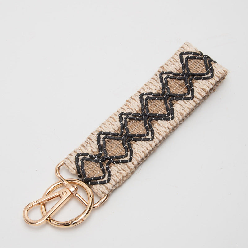 TG10586 Wave Pattern Straw Wristband/Key Chain - MiMi Wholesale