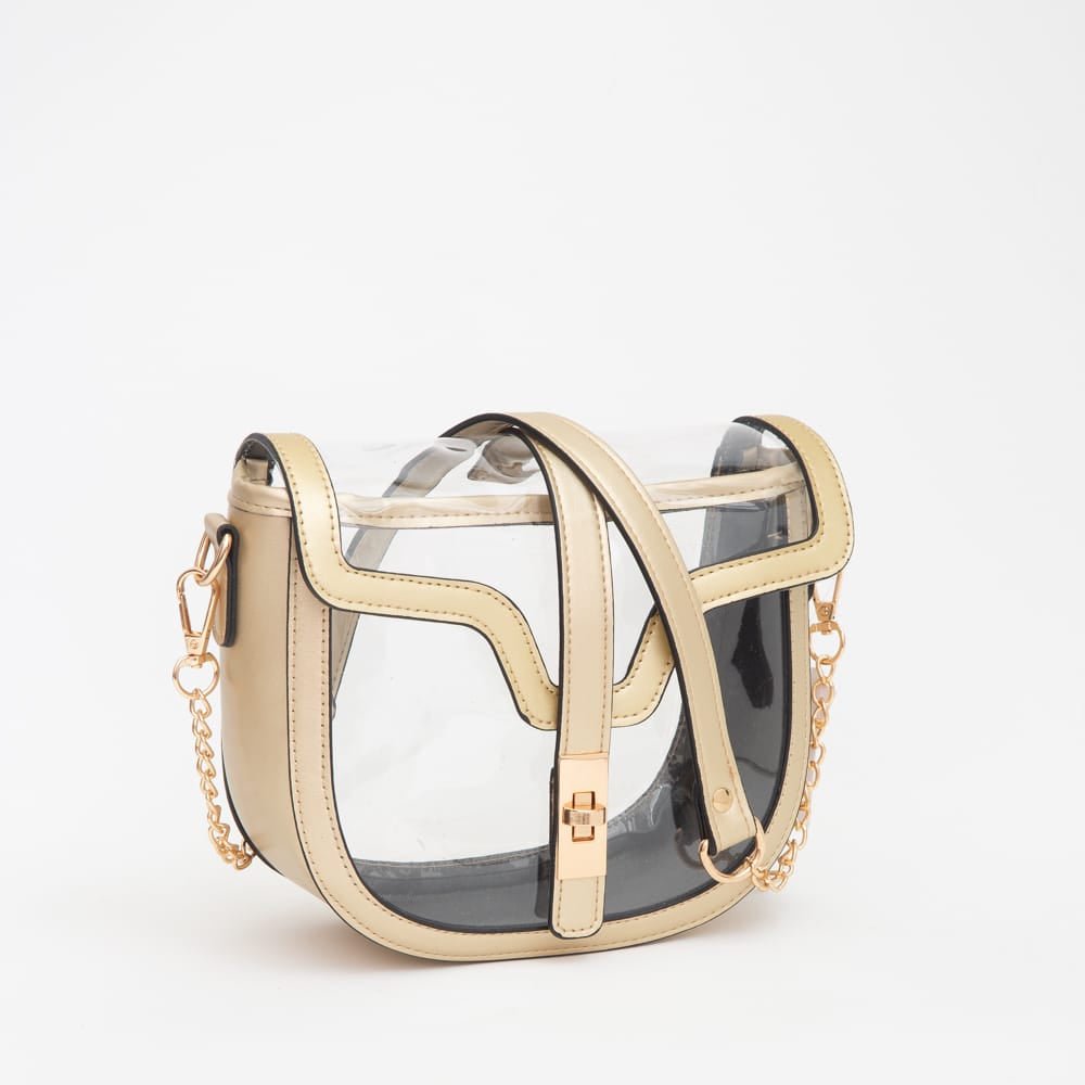 TG10612 Jade Clear Gameday Saddle Crossbody Bag - MiMi Wholesale
