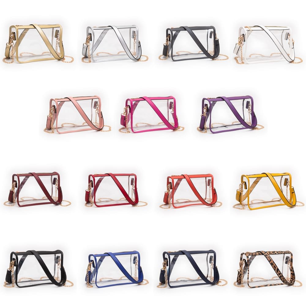 TG10614 Sophia Clear Gameday Crossbody Bag - MiMi Wholesale